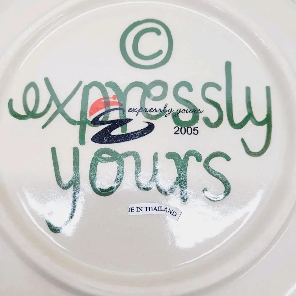 3 PC Set EXPRESSLY YOURS Serving Platter Plate & Bowl Vintage Christmas Pottery